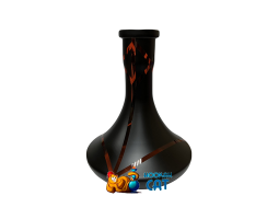 Колба для кальяна Vessel Glass Черная Матовая Красные Полоски